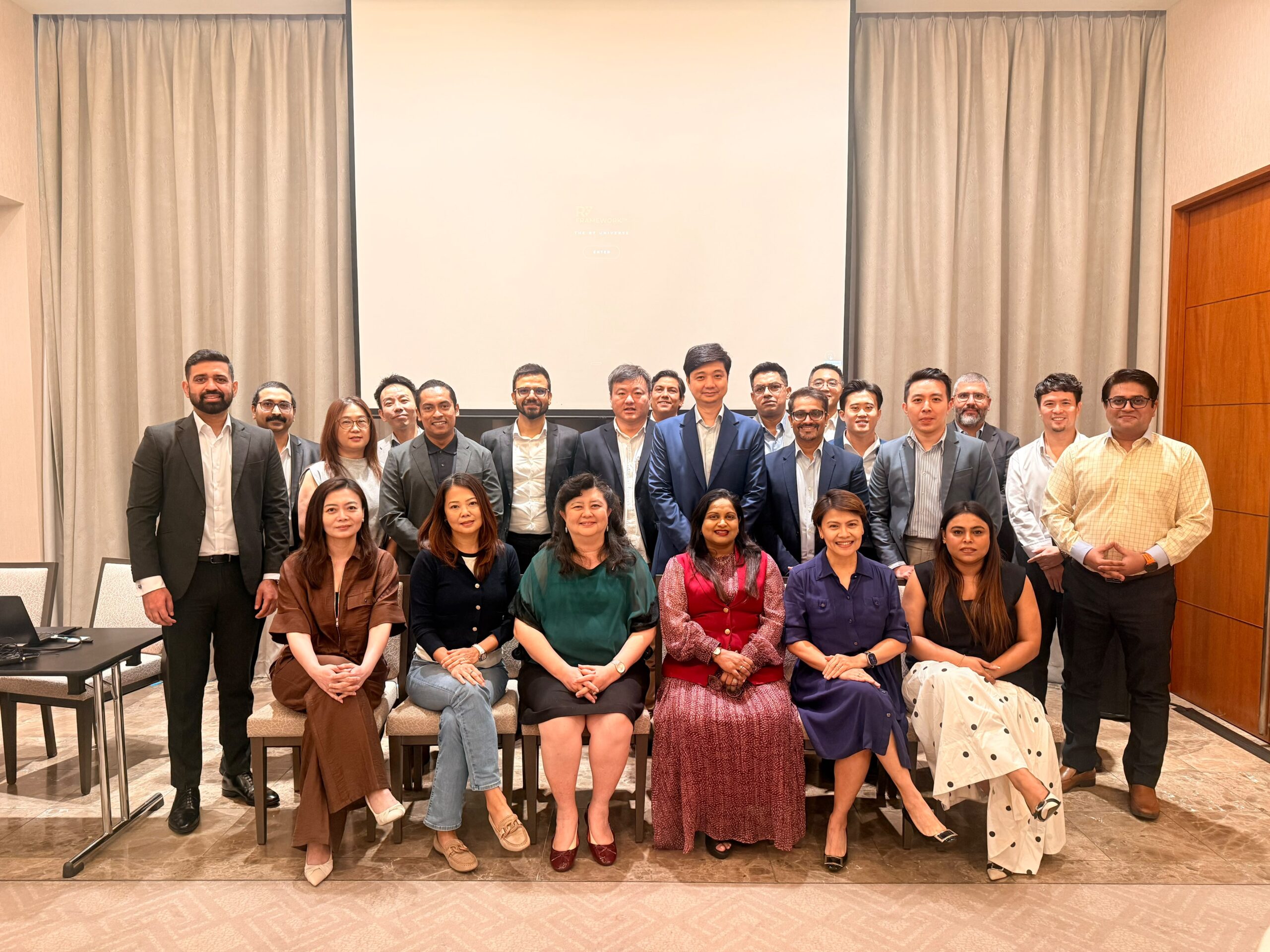 Senior people and business leaders at the Rolling Arrays and ETHRWorld Human Line roundtable in Singapore, July 2026